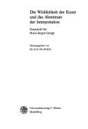 Tapa de Wirklichkeit der Kunst und das Abenteuer der Interpretation