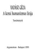 Tapa de A korai humanizmus lírája
