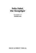 Tapa de Felix Fabri, die Sionpilger