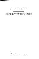 Tapa de Este latente mundo