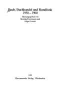 Tapa de Buch, Buchhandel und Rundfunk 1950-1960