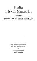 Tapa de Studies in Jewish manuscripts