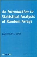 Tapa de An introduction to statistical analysis of random arrays