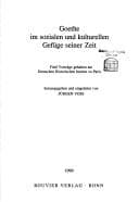 Tapa de Goethe im sozialen und kulturellen Gefüge seiner Zeit