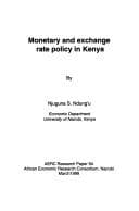 Tapa de Monetary and exchange rate policy in Kenya