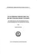 Tapa de Zur Perfekterneuerung im Mittelhochdeutschen