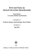 Tapa de Wort und Name im deutsch-slavischen Sprachkontakt