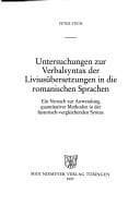 Tapa de Untersuchungen zur Verbalsyntax der Liviusübersetzungen in die romanischen Sprachen