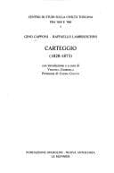 Tapa de Carteggio