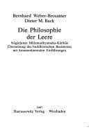 Tapa de Die Philosophie der Leere