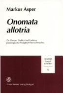 Tapa de Onomata allotria