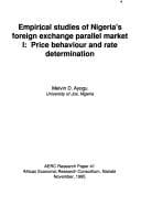 Tapa de Empirical studies of Nigeria's foreign exchange parallel market I
