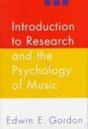 Tapa de Introduction to research and the psychology of music