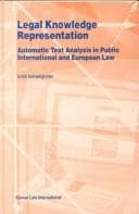 Tapa de Legal knowledge representation