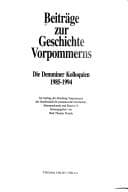 Tapa de Beiträge zur Geschichte Vorpommerns