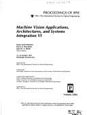 Tapa de Machine vision applications, architectures, and systems integration VI
