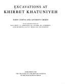 Tapa de Excavations at Khirbet Khatuniyeh