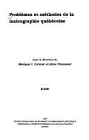 Tapa de Problèmes et méthodes de la lexicographie québécoise