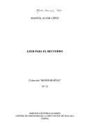Tapa de Leer para el recuerdo