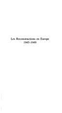 Tapa de Les reconstructions en Europe 1945-1949
