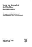 Tapa de Autor und Autorschaft im Mittelalter