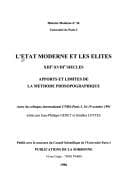 Tapa de L'Etat moderne et les élites, XIIIe-XVIIIe siècles