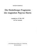 Tapa de Die Heidelberger Fragmente des magischen Papyrus Harris