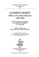 Tapa de Clément Marot "prince des poëtes françois," 1496-1996