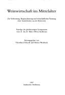 Tapa de Weinwirtschaft im Mittelalter