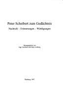 Tapa de Peter Scheibert zum Gedächtnis