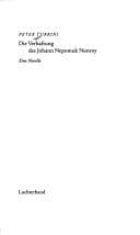 Tapa de Die Verhaftung des Johann Nepomuk Nestroy