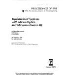 Tapa de Miniaturized systems with micro-optics and micromechanics III