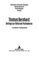 Tapa de Thomas Bernhard / edited by Wendelin Schmidt-Dengler