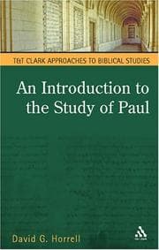 Tapa de An introduction to the study of Paul