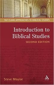 Tapa de Introduction to biblical studies