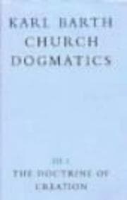 Tapa de The Doctrine of Creation (Church Dogmatics, vol. 3, pt. 1)