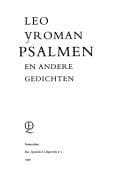 Tapa de Psalmen en andere gedichten