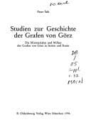 Tapa de Studien zur Geschichte der Grafen von Görz