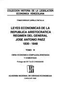 Tapa de Leyes económicas de la República aristocrática