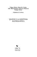 Tapa de Volponi e la scrittura materialistica