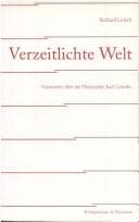 Tapa de Verzeitlichte Welt