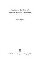 Tapa de Studies in the text of Seneca's "Naturales quaestiones"
