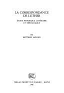 Tapa de La correspondance de Luther
