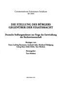 Tapa de Die Stellung des Bürgers gegenüber der Staatsmacht