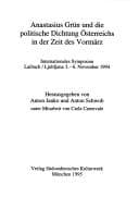Tapa de Anastasius Grün und die politische Dichtung Österreichs in der Zeit des Vormärz