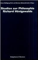 Tapa de Studien zur Philosophie Richard Hönigswalds (Studien und Materialien zum Neukantianismus) (German Edition)
