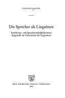 Tapa de Die Sprecher als Linguisten