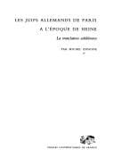Tapa de Les juifs allemands de Paris à l'époque de Heine