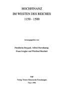 Tapa de Hochfinanz im Westen des Reiches 1150-1500