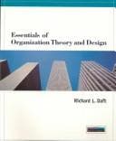 Tapa de Essentials of organization theory & design